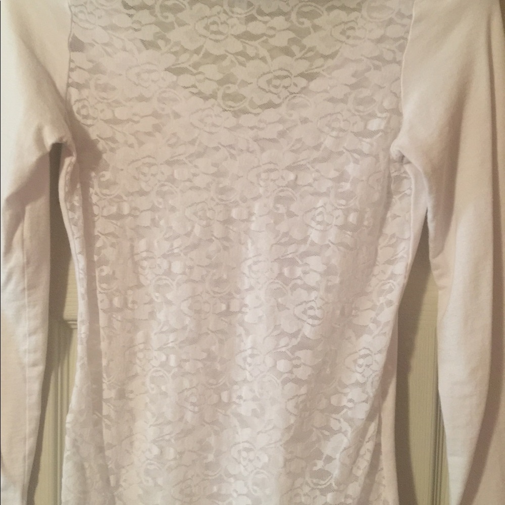 White shirt with lace back
